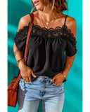 Azura Exchange Off-shoulder Crochet Neckline Top - M