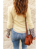 Azura Exchange Contrast Stitching Ribbed Knit Top - S