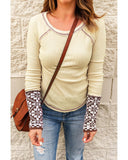 Azura Exchange Contrast Stitching Ribbed Knit Top - S