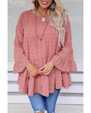 Azura Exchange Swiss Dot Ruffled Blouse - L