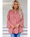 Azura Exchange Swiss Dot Ruffled Blouse - L