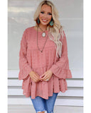 Azura Exchange Swiss Dot Ruffled Blouse - S