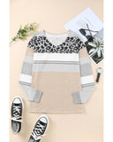 Azura Exchange Leopard Print V-Neck Top - L