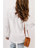 Azura Exchange Swiss Dot Ruffle Babydoll Blouse - M