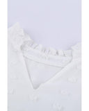 Azura Exchange Swiss Dot Ruffle Babydoll Blouse - M