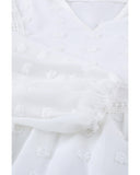 Azura Exchange Swiss Dot Ruffle Babydoll Blouse - M