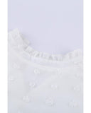 Azura Exchange Swiss Dot Ruffle Babydoll Blouse - M