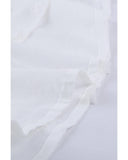 Azura Exchange Swiss Dot Ruffle Babydoll Blouse - M