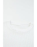 Azura Exchange Applique Mesh Sleeves Textured Knit Blouse - S