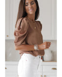 Azura Exchange Puff Sleeve Crew Neck Top - XL