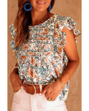 Azura Exchange Vintage Floral Sleeveless Tank Top - L