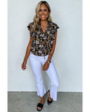 Azura Exchange Ruffle Drawstring V Neck Blouse - XL