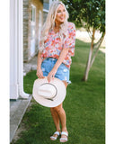 Azura Exchange Gorgeous Floral V-Neck Blouse - L