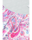 Azura Exchange Paisley Print Puff Sleeve Blouse - M