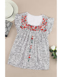 Azura Exchange Embroidered Flutter Sleeve Blouse - M