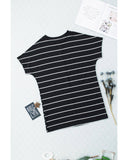 Azura Exchange Striped Print Side Pockets Short Sleeve Tunic Top - S