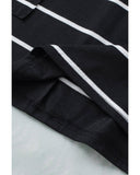 Azura Exchange Striped Print Side Pockets Short Sleeve Tunic Top - S