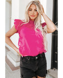 Azura Exchange Ruffle Tulle Flutter Sleeve Blouse - XL