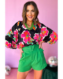 Azura Exchange Print Puff Sleeve Blouse - L