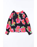 Azura Exchange Print Puff Sleeve Blouse - L