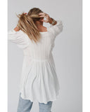 Azura Exchange V-Neck Bracelet Sleeve Ruffle Blouse - M