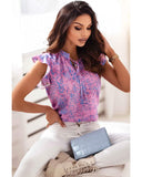 Azura Exchange Ruffle Leopard Print Top - M