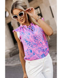 Azura Exchange Ruffle Leopard Print Top - S