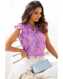 Azura Exchange Ruffle Leopard Print Top - XL