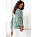 Azura Exchange Crinkle Lace Up Bell Sleeve Blouse - XL