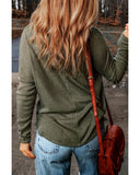 Azura Exchange Ribbed Knit V Neck Long Sleeve Top - M