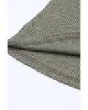 Azura Exchange Ribbed Knit V Neck Long Sleeve Top - M