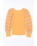 Azura Exchange Puff Sleeve Ribbed Knit Top - M