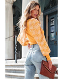 Azura Exchange Puff Sleeve Ribbed Knit Top - XL