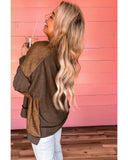 Azura Exchange Ribbed Knit Top with Unique Patchwork Design - XL