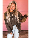 Azura Exchange Ribbed Knit Top with Unique Patchwork Design - XL