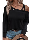 Azura Exchange One Shoulder Long Sleeve Shift Blouse - XL