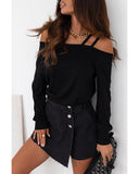 Azura Exchange One Shoulder Long Sleeve Shift Blouse - XL