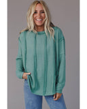 Azura Exchange Waffle Knit Loose Top - S