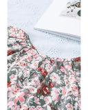 Azura Exchange Printed V-neck Flutter Sleeve Blouse - XL