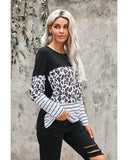 Azura Exchange Patchwork Striped Long Sleeve Top with Pocket - XL