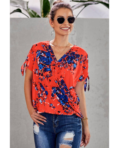 Azura Exchange Twist Floral Top - S