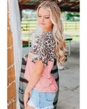 Azura Exchange Sequin Patchwork Short Sleeve Top - XL