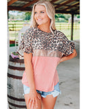 Azura Exchange Sequin Patchwork Short Sleeve Top - XL