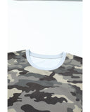 Azura Exchange Camo Print Knotted Hem T-shirt - S