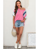 Azura Exchange Patchwork V Neck T Shirt - S