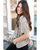 Azura Exchange Vintage Mineral Wash Splicing T-shirt - M