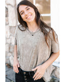 Azura Exchange Vintage Mineral Wash Splicing T-shirt - M