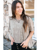 Azura Exchange Vintage Mineral Wash Splicing T-shirt - S