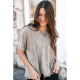 Azura Exchange Vintage Mineral Wash Splicing T-shirt - XL