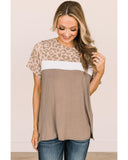 Azura Exchange Leopard Color Block T-Shirt - S